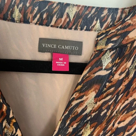 Vince Camuto gold and Brown Patterned Women's Dress - Picture 3 of 5